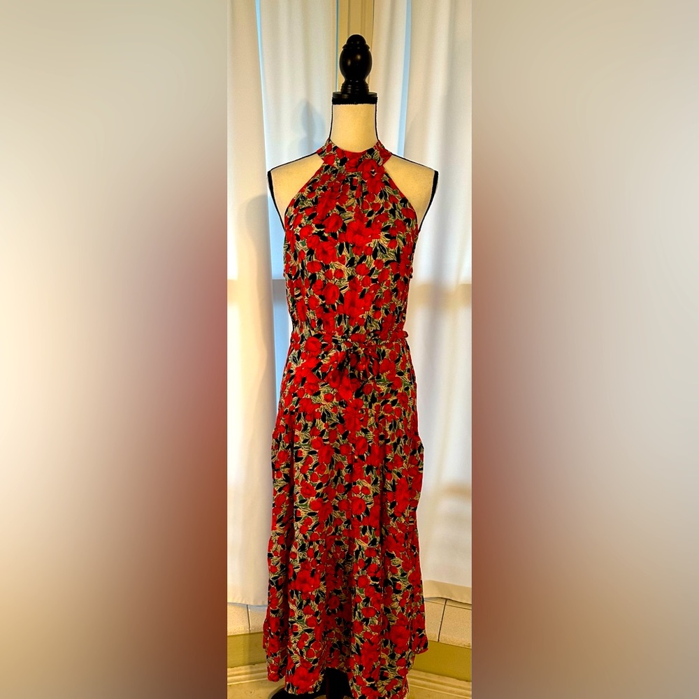 Lantana, NWT,  beautiful Women's Midi dress,  Size   XL,  Red rose design